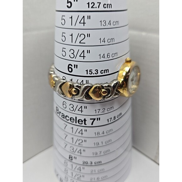 Fossil F2 ES 8730 Women Two Tone Heart Link Bracelet Quartz Watch New Battery - Picture 8 of 11